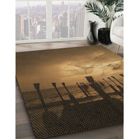 Patterned Cinnamon Brown Rug, pat524brn