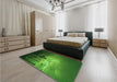 Patterned Deep Emerald Green Rug in a Bedroom, pat524grn