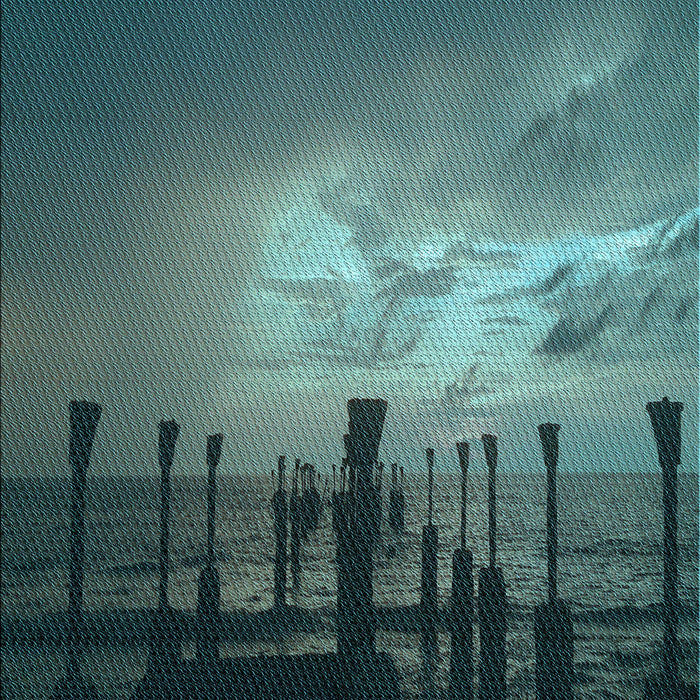 Patterned Deep Teal Green Rug, pat524lblu