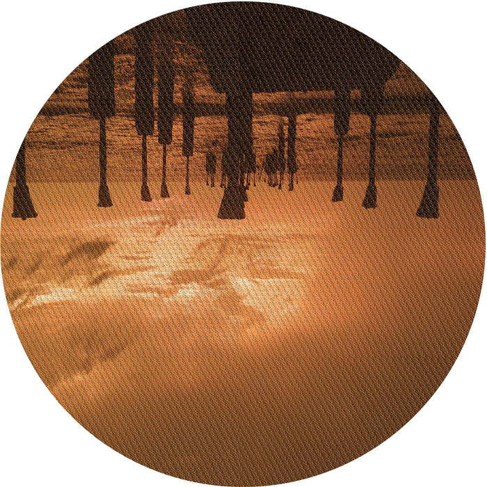 Square Patterned Orange Rug, pat524org