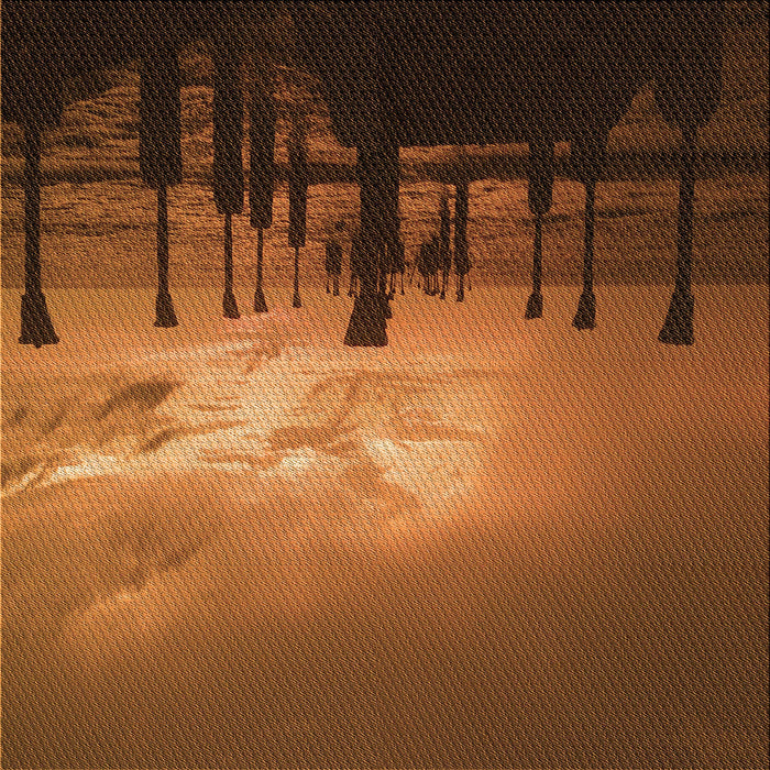 Round Patterned Orange Rug, pat524org