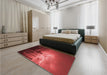Patterned Red Rug in a Bedroom, pat524rd