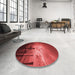 Round Patterned Red Rug in a Office, pat524rd