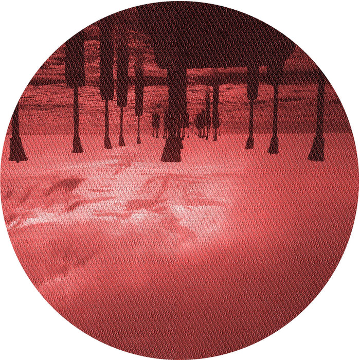 Square Patterned Red Rug, pat524rd