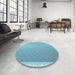 Round Patterned Blue Ivy Blue Rug in a Office, pat525lblu