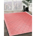 Patterned Light Coral Pink Rug in Family Room, pat525rd