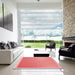 Square Patterned Light Coral Pink Rug in a Living Room, pat525rd