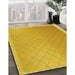 Machine Washable Transitional Bright Gold Yellow Rug in a Family Room, wshpat525yw