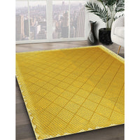 Patterned Bright Gold Yellow Rug, pat525yw