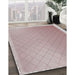 Patterned Rose Gold Pink Novelty Rug in Family Room, pat525