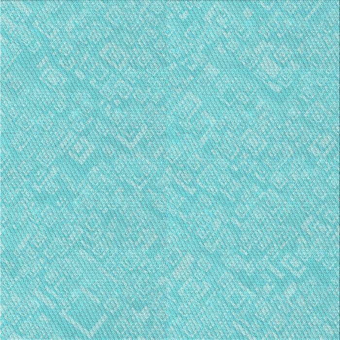 Round Patterned Turquoise Green Rug, pat526lblu