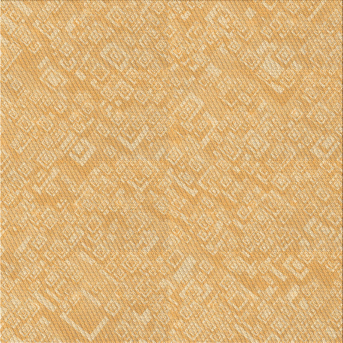 Round Patterned Chrome Gold Yellow Rug, pat526org