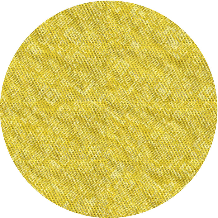 Square Machine Washable Transitional Yellow Rug in a Living Room, wshpat526yw