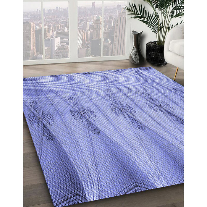 Patterned Jeans Blue Rug in Family Room, pat527blu