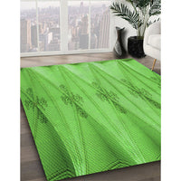 Patterned Emerald Green Rug, pat527grn
