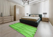 Patterned Emerald Green Rug in a Bedroom, pat527grn