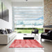 Machine Washable Transitional Fire Red Rug in a Kitchen, wshpat527rd