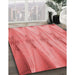 Machine Washable Transitional Fire Red Rug in a Family Room, wshpat527rd