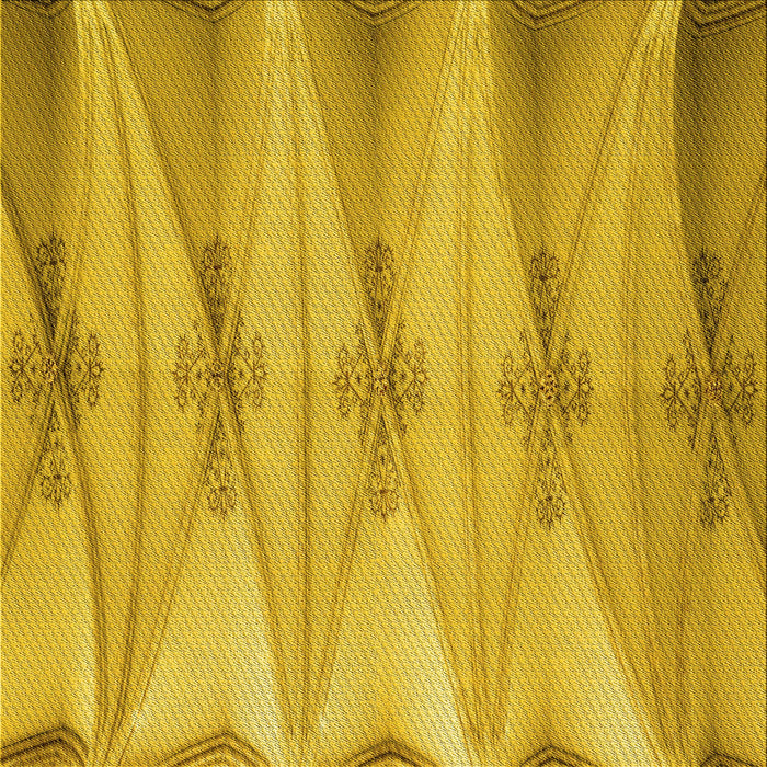 Round Machine Washable Transitional Deep Yellow Rug, wshpat527yw