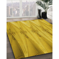 Patterned Deep Yellow Rug, pat527yw