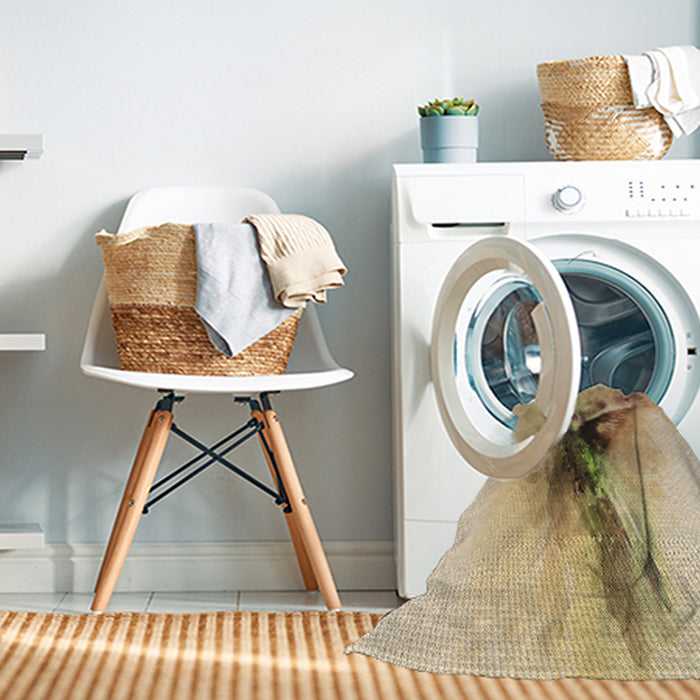 Machine Washable Transitional Copper Brown Rug in a Washing Machine, wshpat528brn