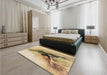 Patterned Copper Brown Rug in a Bedroom, pat528brn