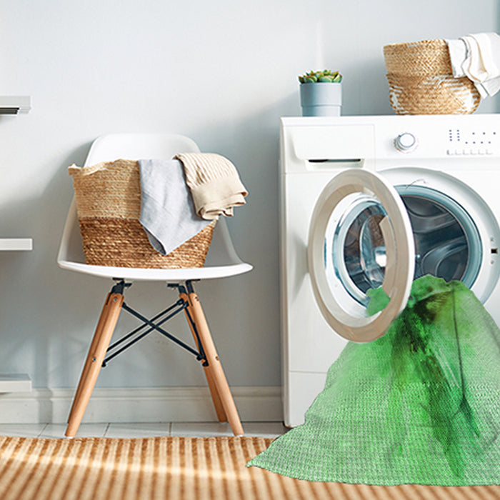 Machine Washable Transitional Green Rug in a Washing Machine, wshpat528grn