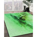 Machine Washable Transitional Green Rug in a Family Room, wshpat528grn