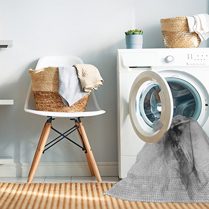 Machine Washable Transitional Gray Rug in a Washing Machine, wshpat528gry