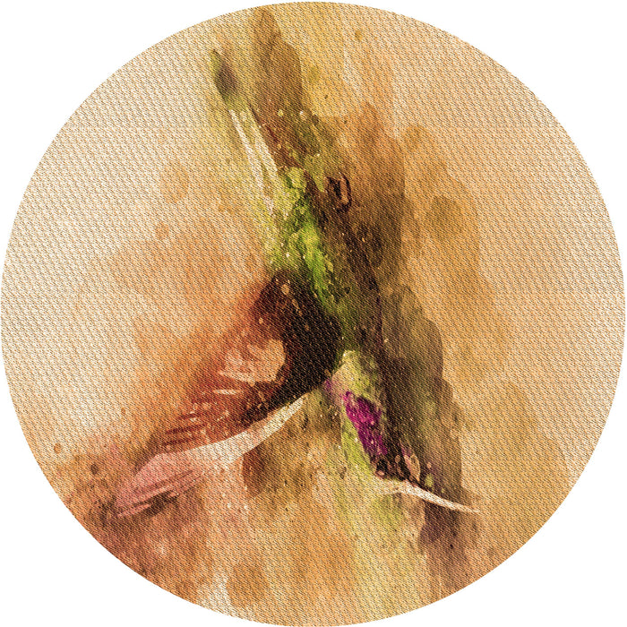 Square Patterned Yellow Rug, pat528org