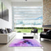 Square Patterned Purple Rug in a Living Room, pat528pur