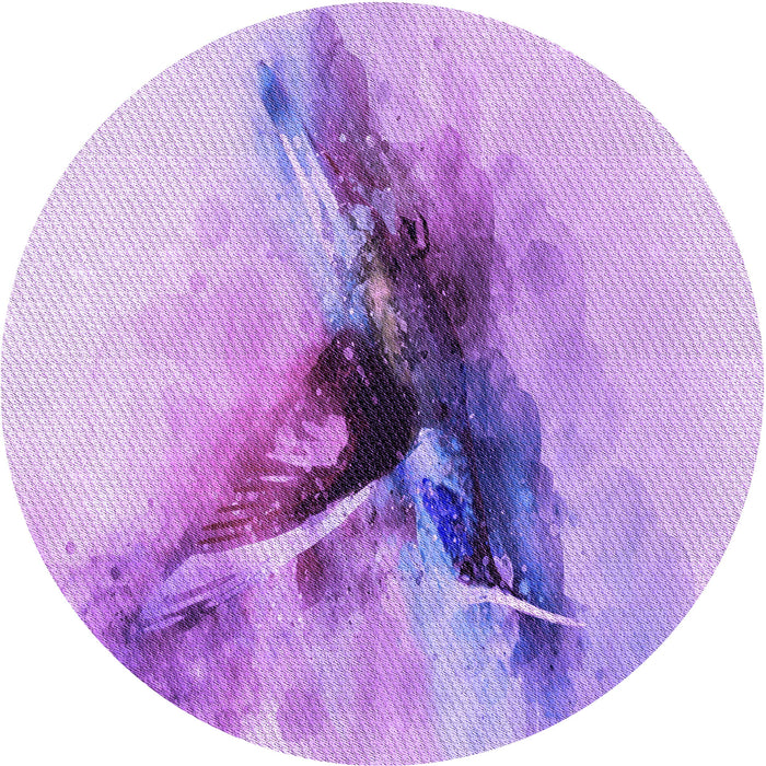 Square Machine Washable Transitional Purple Rug in a Living Room, wshpat528pur