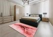 Patterned Red Rug in a Bedroom, pat528rd