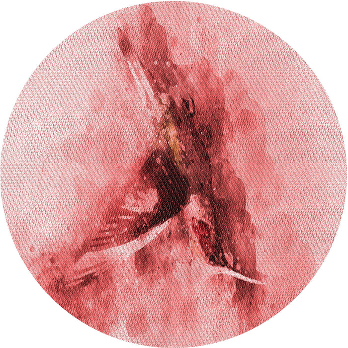 Square Patterned Red Rug, pat528rd