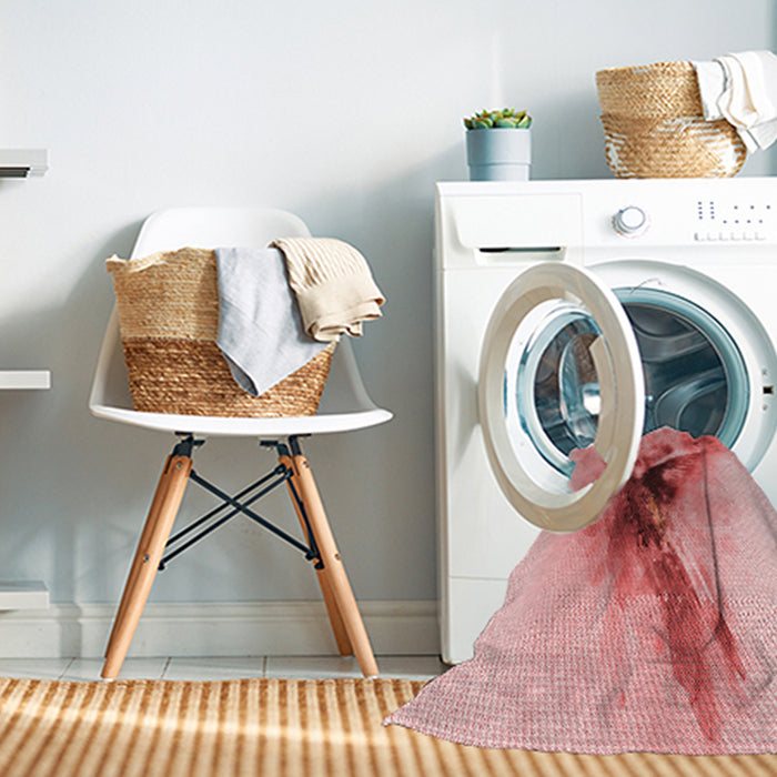 Machine Washable Transitional Red Rug in a Washing Machine, wshpat528rd