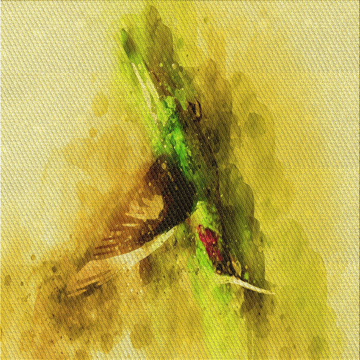 Round Patterned Bold Yellow Rug, pat528yw