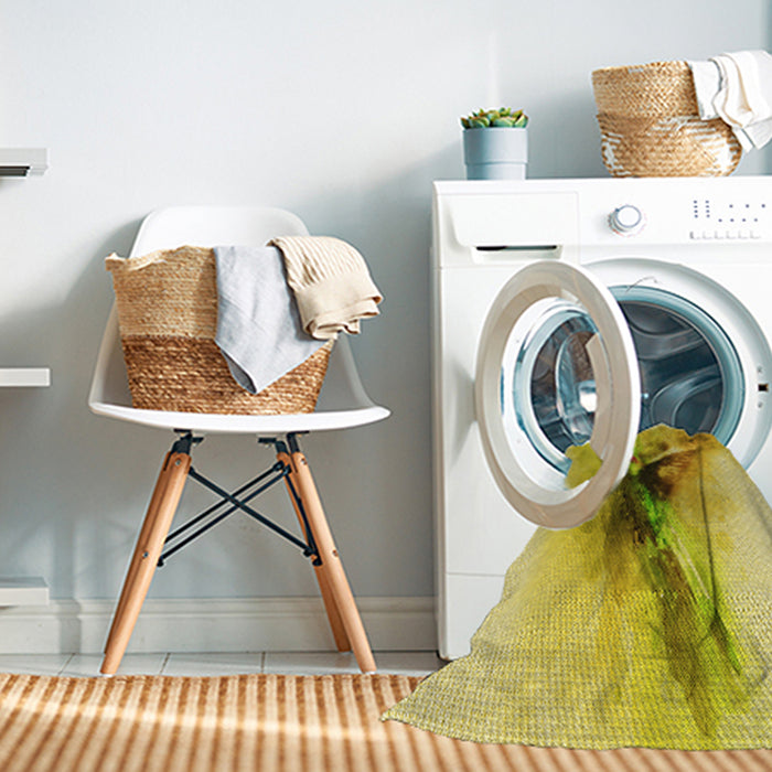 Machine Washable Transitional Bold Yellow Rug in a Washing Machine, wshpat528yw