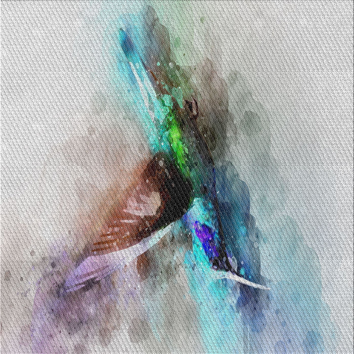 Square Patterned Blue Novelty Rug, pat528