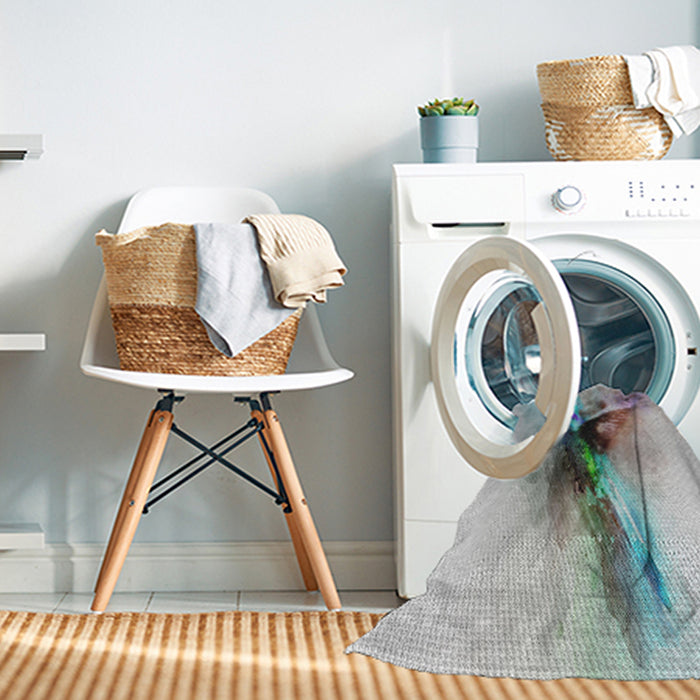 Machine Washable Transitional Gulf Blue Rug in a Washing Machine, wshpat528