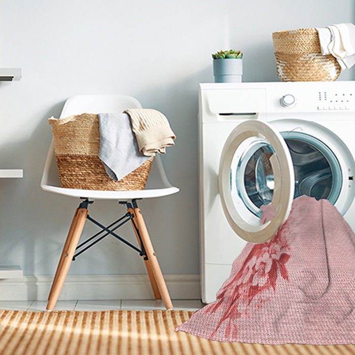 Machine Washable Transitional Pastel Red Pink Rug in a Washing Machine, wshpat529rd