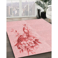 Patterned Pastel Red Pink Rug, pat529rd