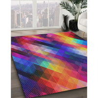 Patterned Plum Purple Modern Rug, pat52