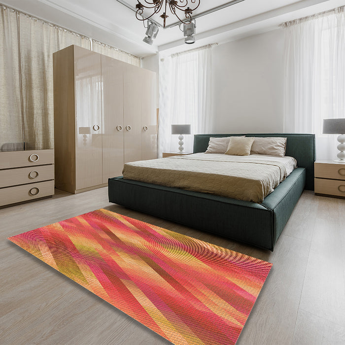 Machine Washable Transitional Orange Rug in a Family Room, wshpat53org