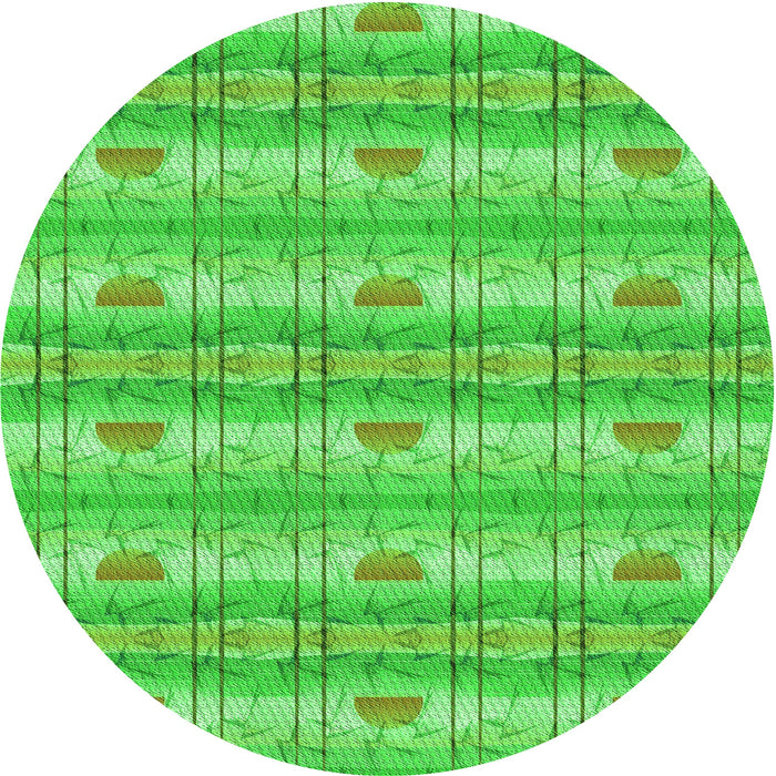Square Machine Washable Transitional Neon Green Rug in a Living Room, wshpat530grn