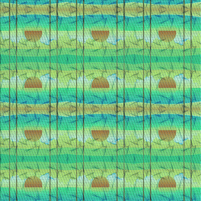 Patterned Lime Mint Green Rug, pat530lblu