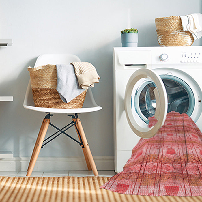 Machine Washable Transitional Fire Red Rug in a Washing Machine, wshpat530rd