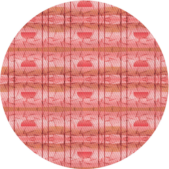 Square Patterned Fire Red Rug, pat530rd