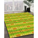 Patterned Green Rug in Family Room, pat530yw