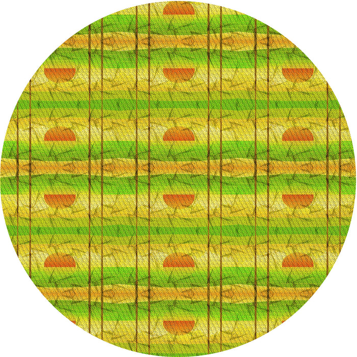 Square Machine Washable Transitional Green Rug in a Living Room, wshpat530yw