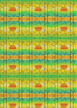 Patterned Dark Yellow Green Novelty Rug, pat530